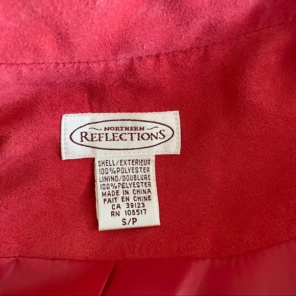 Northern Reflections red button up SOFT suede like blazer jacket - Picture 9 of 13